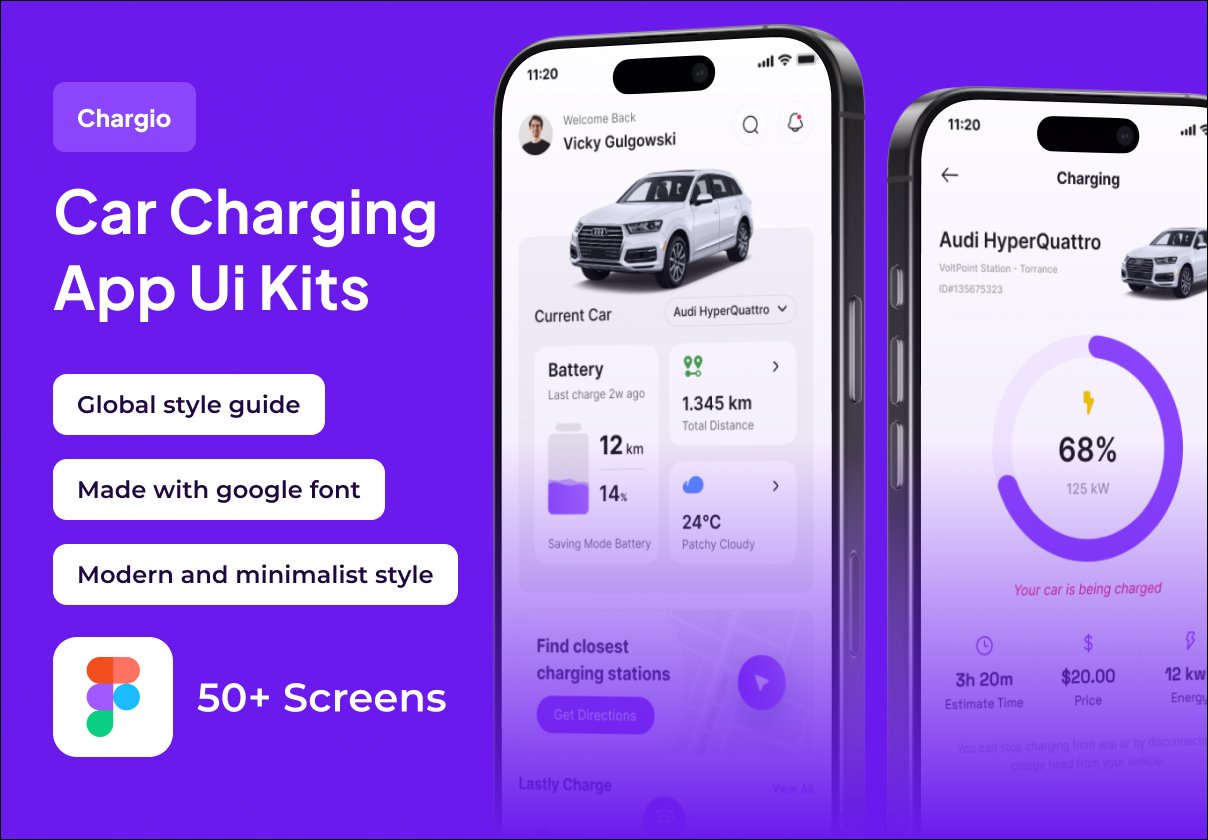Chargio - Car Charging Premium UI KIts App