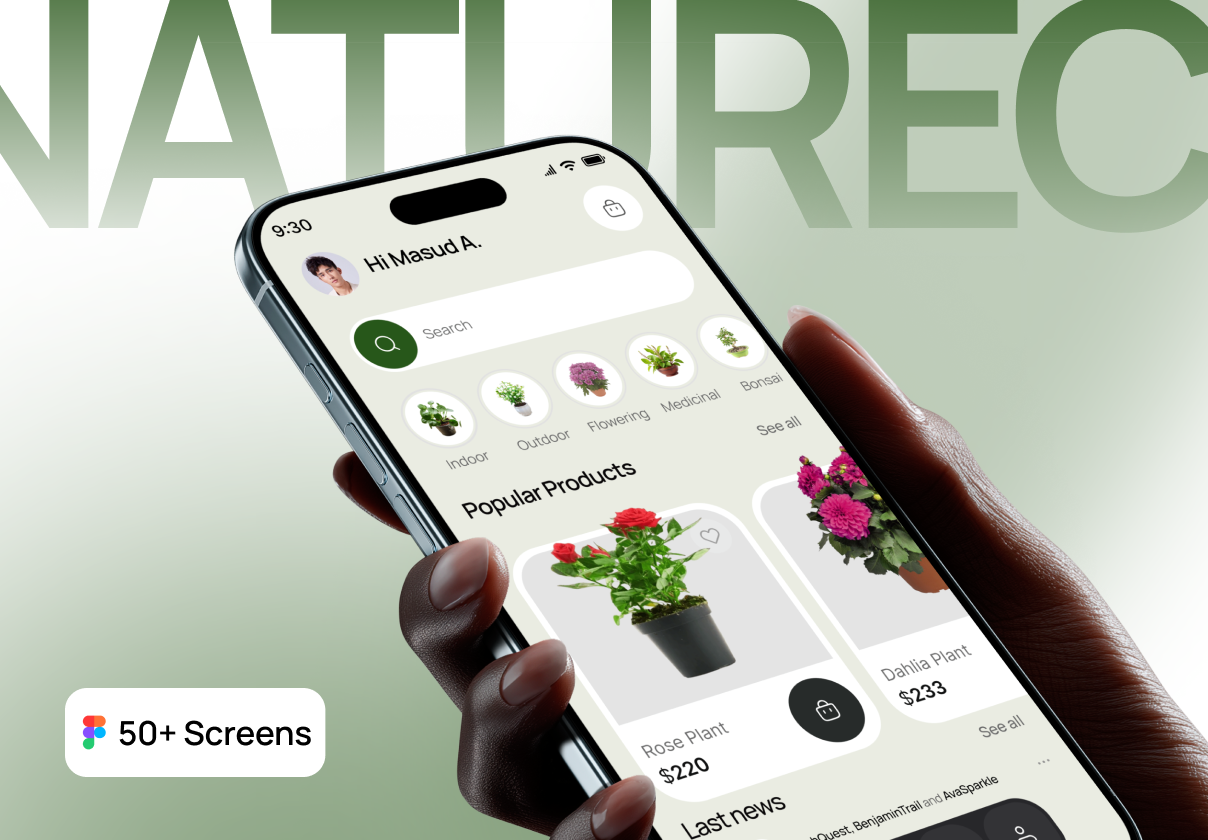 Naturecart - Plant Shop Ecommerce App UI Kit