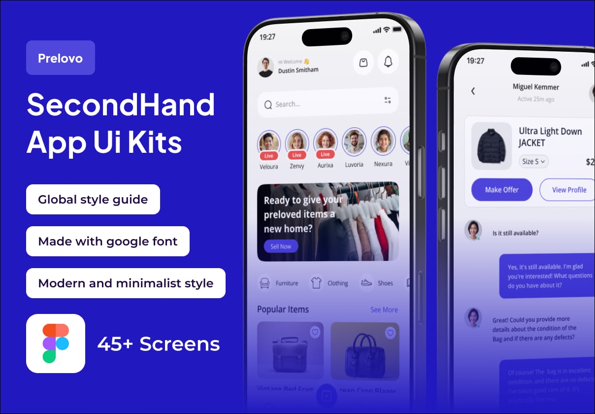 Prelovo - SecondHand Premium UI KIts App - Mobile design asset by ui8