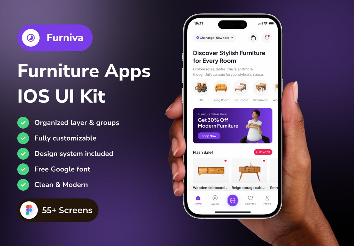Furniva - Furniture App IOS UI Kits - Mobile design asset by ui8