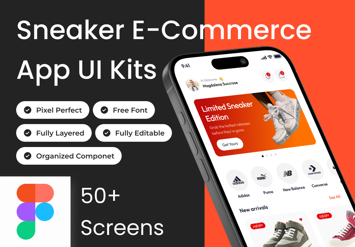 SNKRLY - Sneaker E-Commerce App Ui Kits - Ecommerce, Mobile design asset by ui8