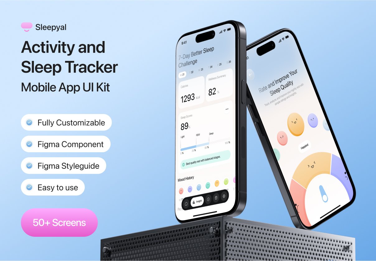 Sleepyal – Activity and Sleep Tracker App UI Kit