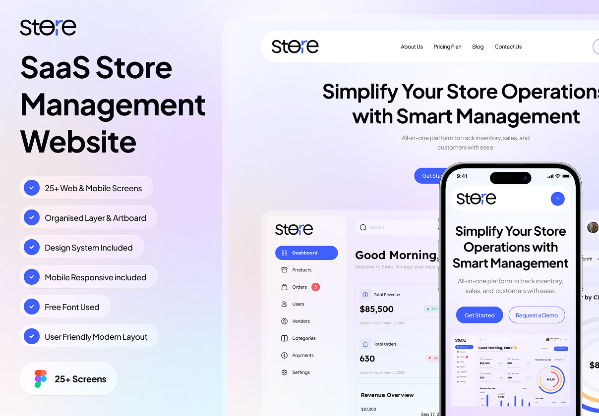Store - SaaS Store Management Website UI Kit