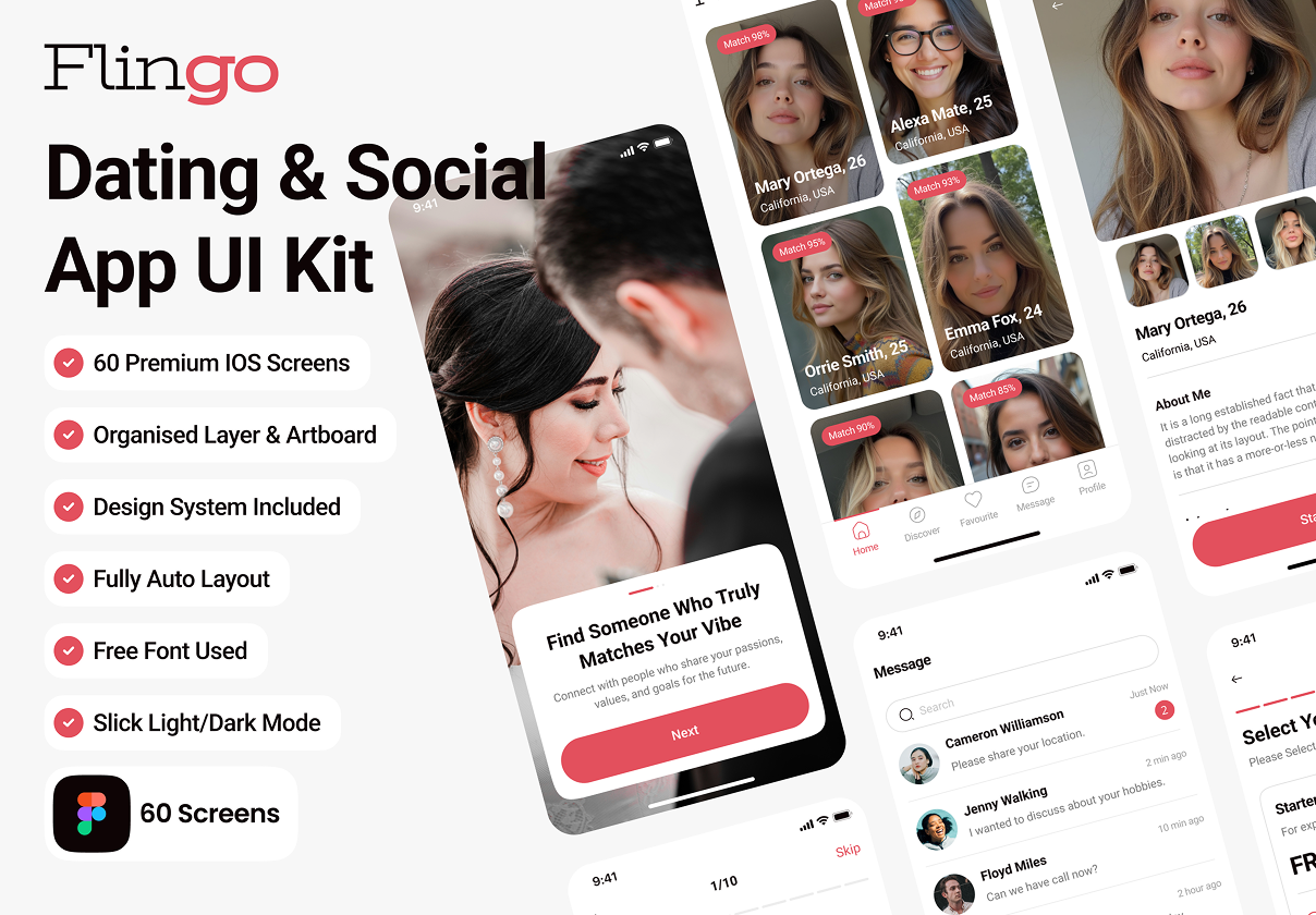 Flingo - Dating & Social App UI Kit