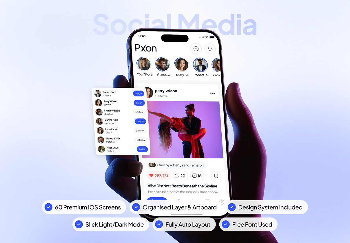 Pixon - Social Media App UI Kit- DIRID