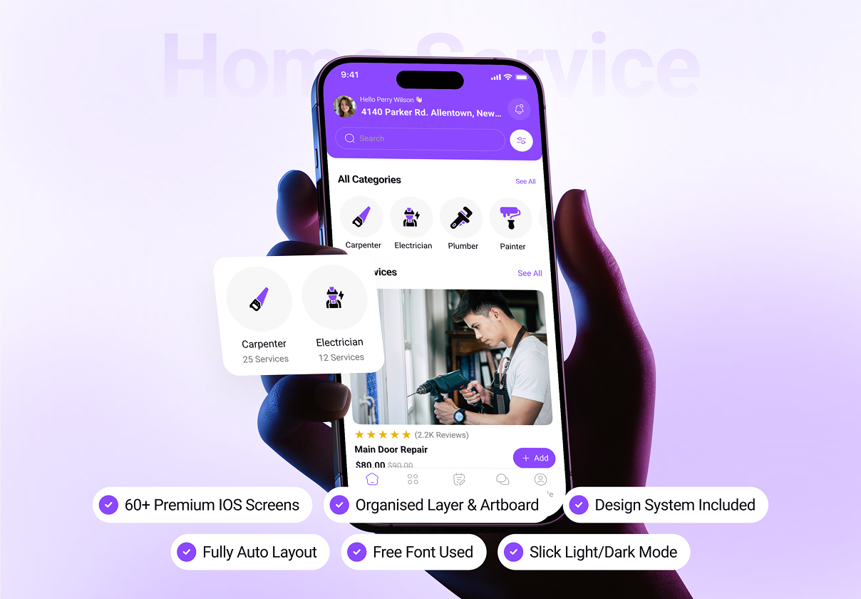Fixoria - Home Service Booking App UI Kit
