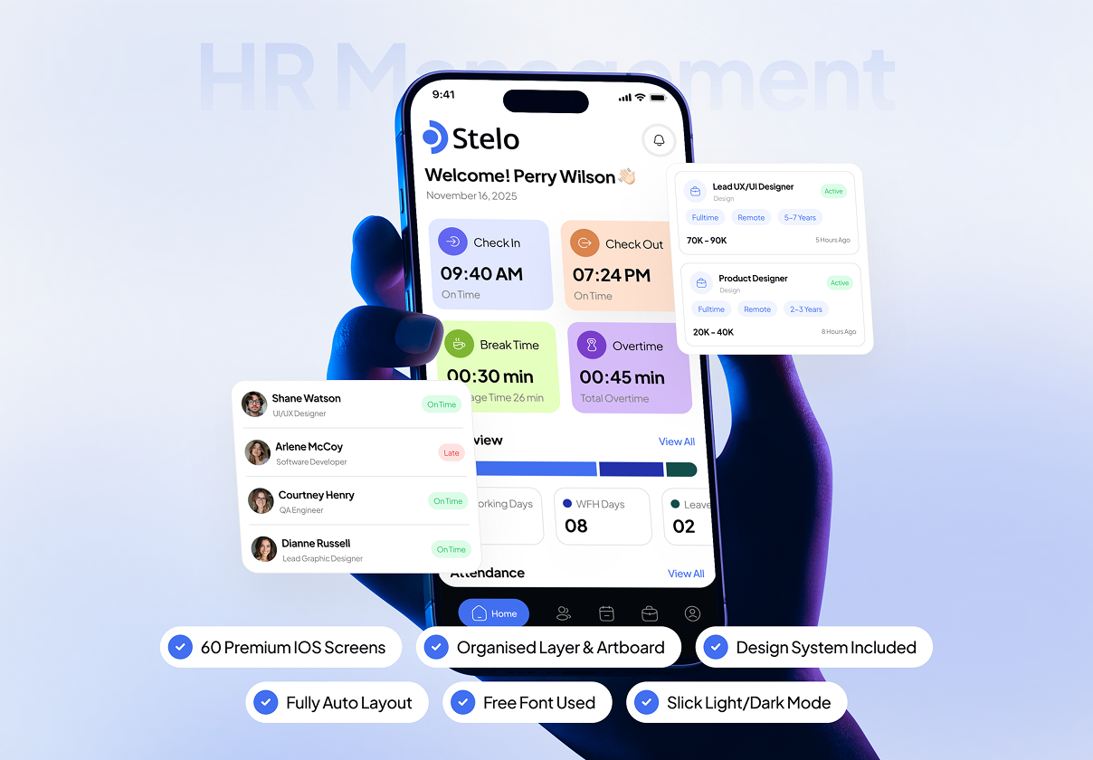 Stelo - HR Management App UI Kit