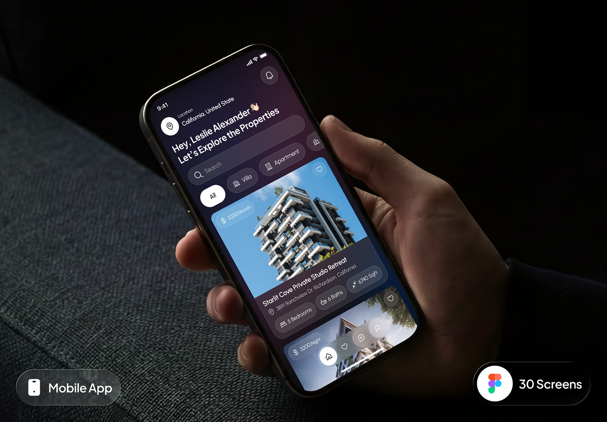 sores - Real Estate App UI Kit - Mobile design asset by ui8