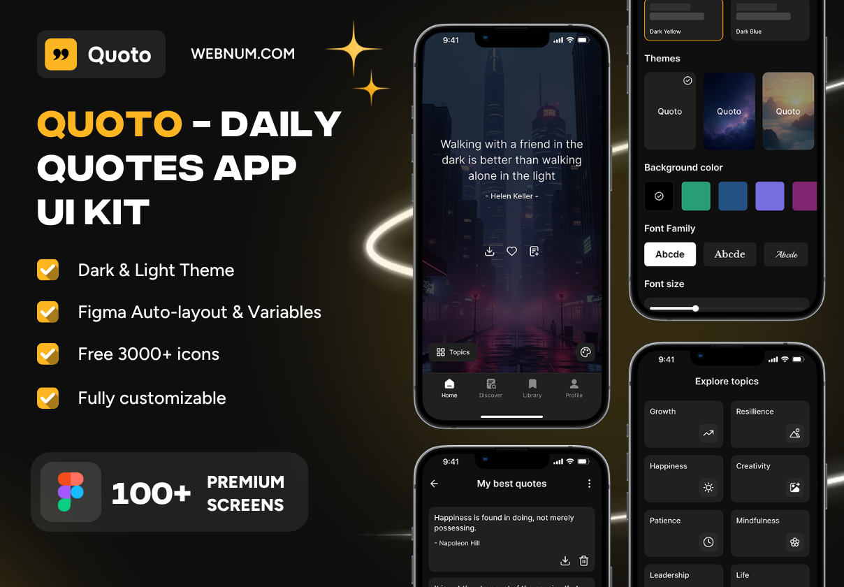 Quoto - Daily Quotes App Ui Kit