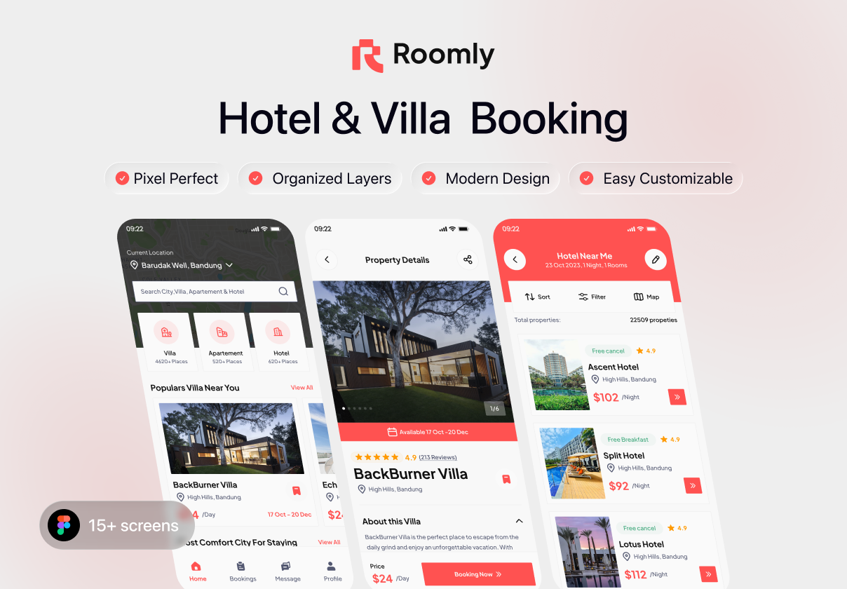 Roomly - Hotel & Villa  Booking - Uncategorized design asset by ui8