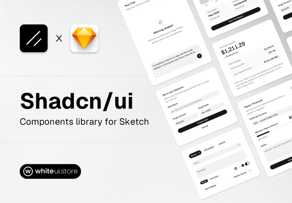 Shadcn UI Library for Sketch - Uncategorized design asset by ui8