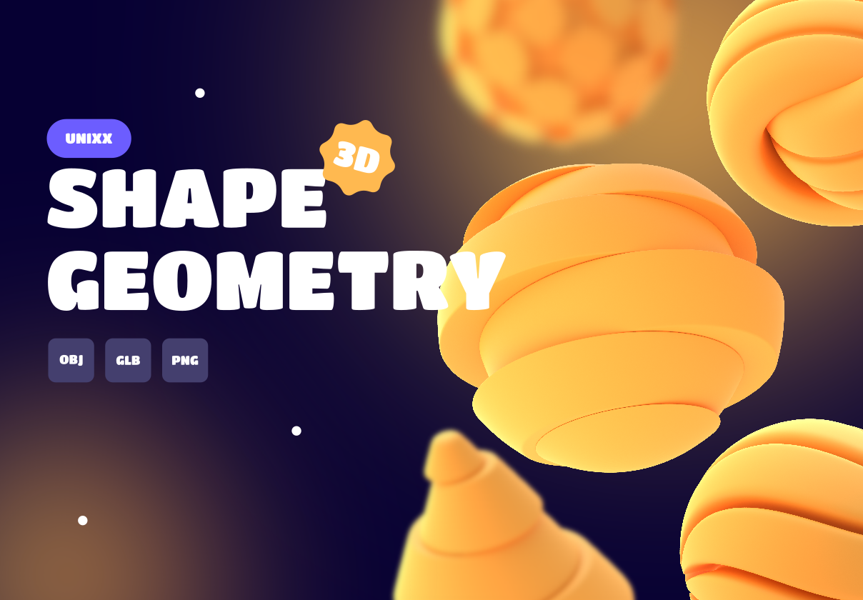 UNIXX - Shape Geometry Element 3D - Uncategorized design asset by ui8