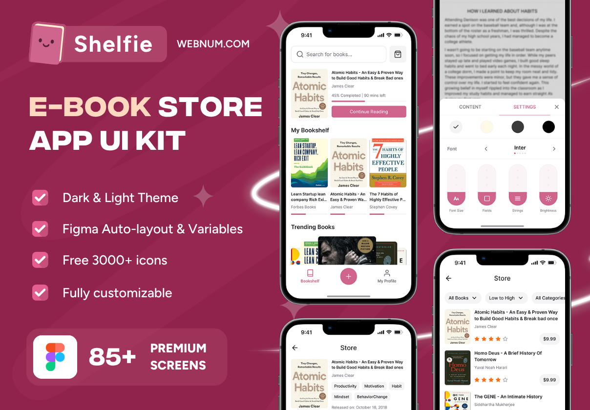 Shelfie - E-Book Store App Ui Kit