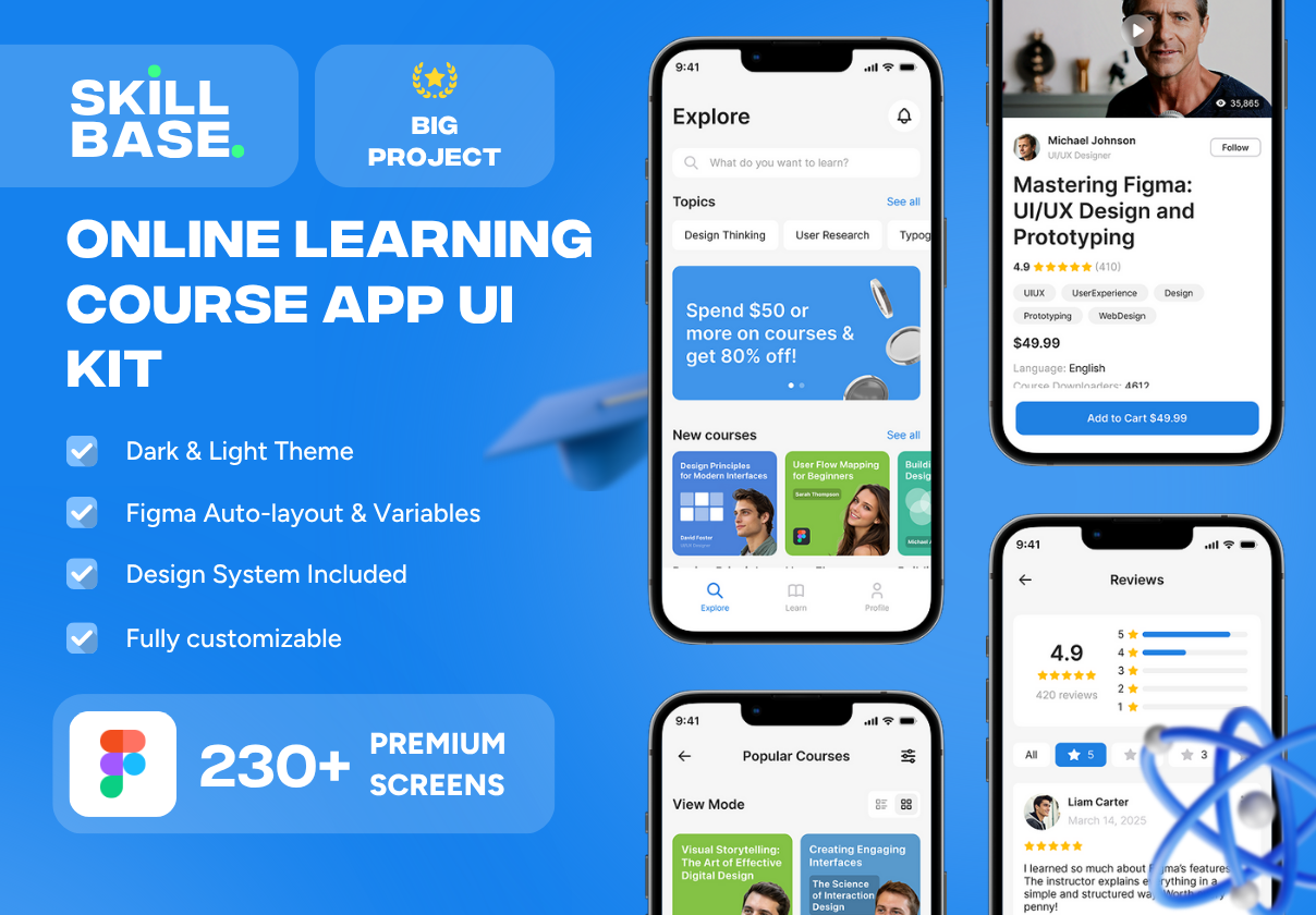 SkillBase - Online Learning Course App Ui Kit