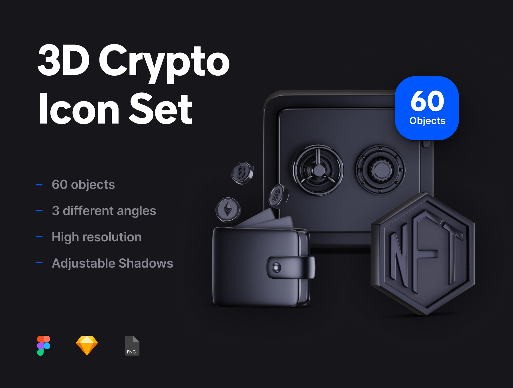 Crypto 3D Icon Set