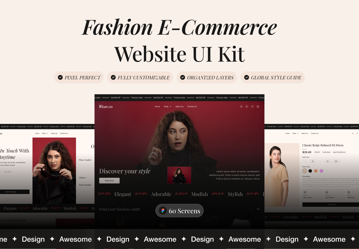 Wear.co - Fashion E-commerce website UI Kit