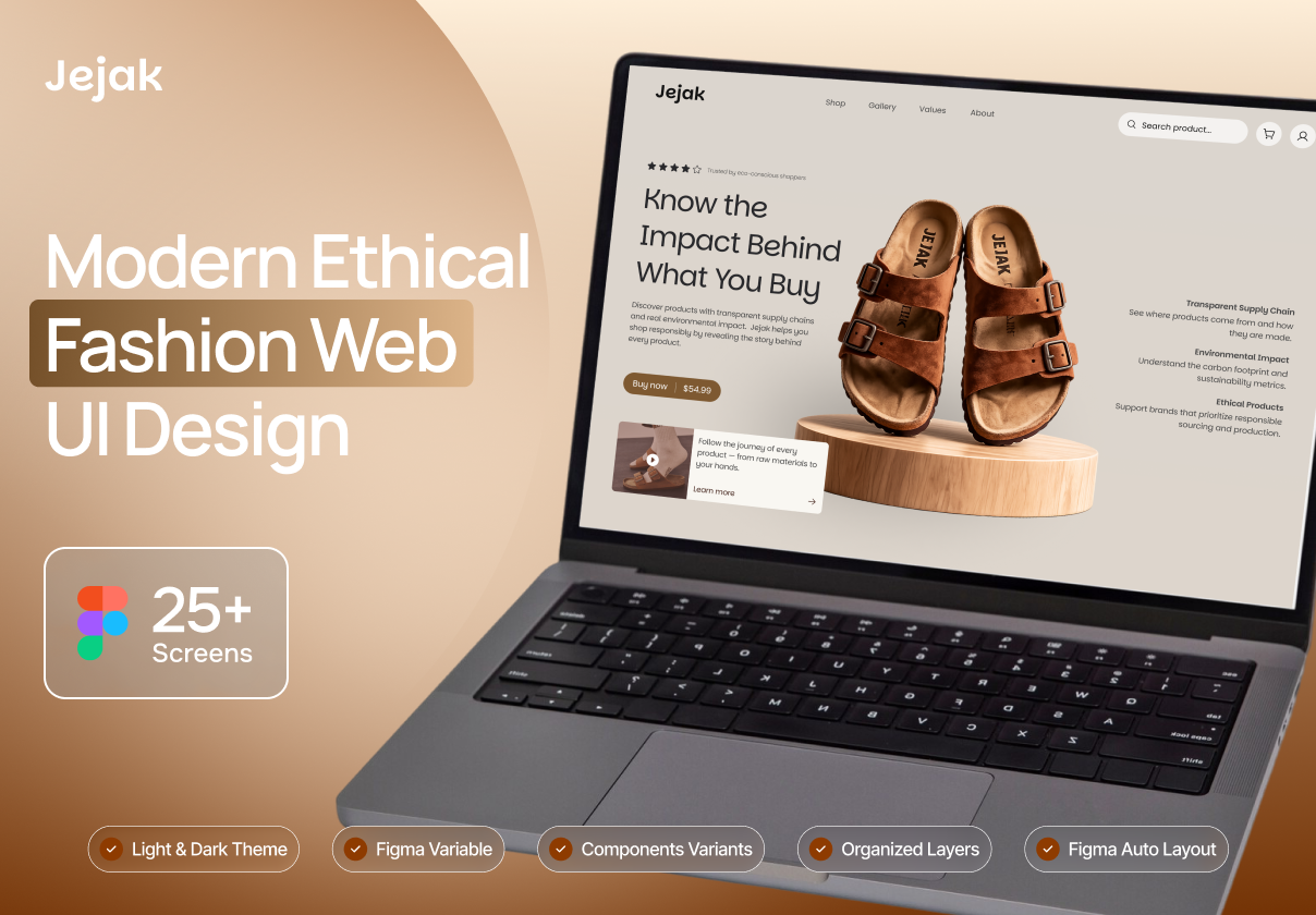 Jejak - Sustainable Fashion eCommerce UI Kit - Ecommerce design asset by ui8