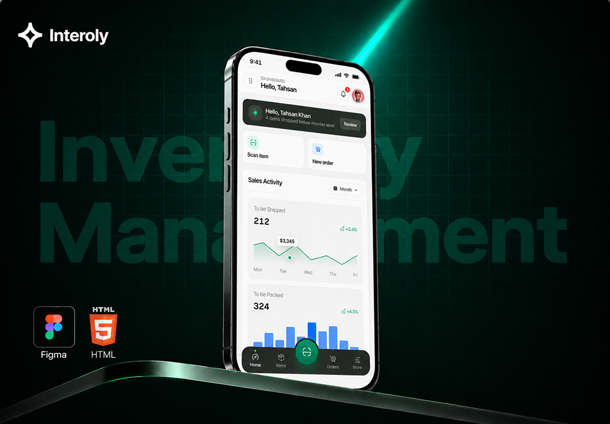 Inventory Management Mobile App Design - Mobile design asset by ui8