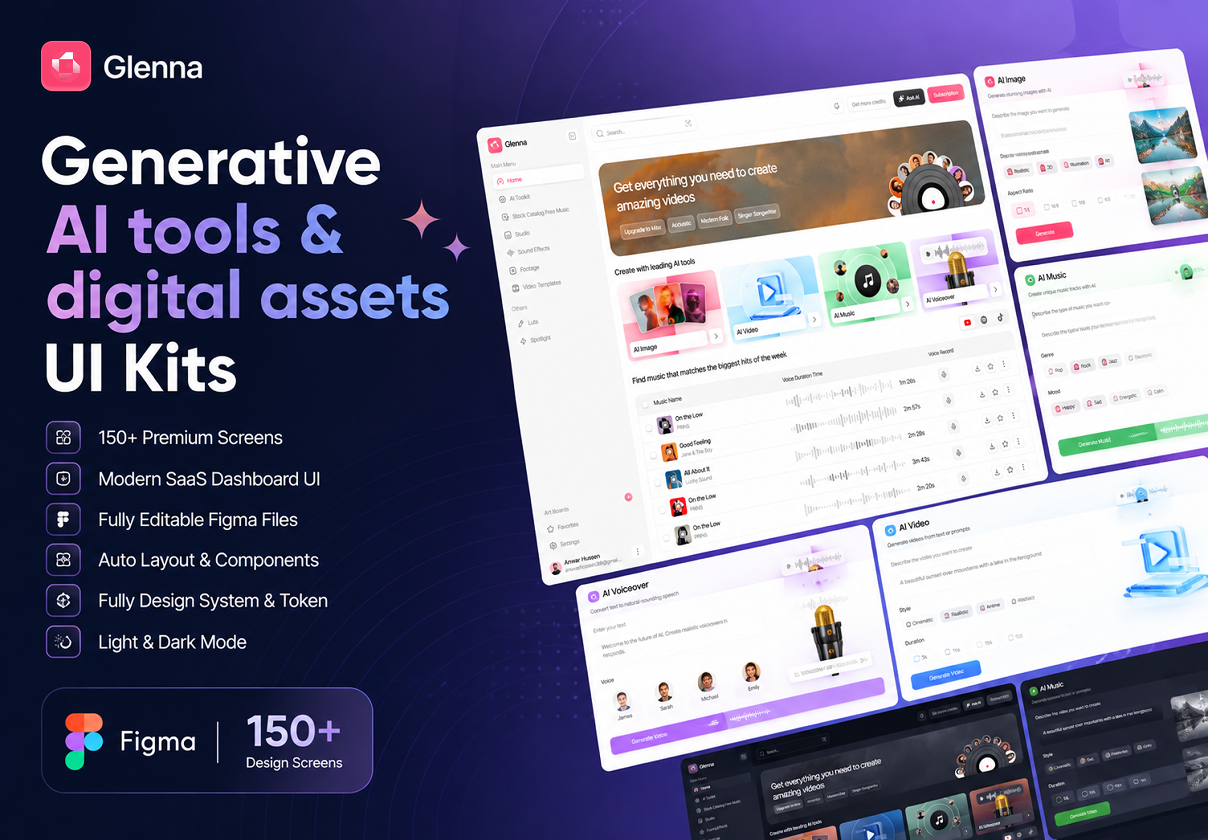 Generative AI Tools & Digital Assets UI Kit Design - Uncategorized design asset by ui8