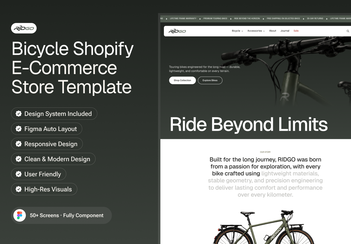 Ridgo - Bicycle E-commerce Design - Ecommerce design asset by ui8