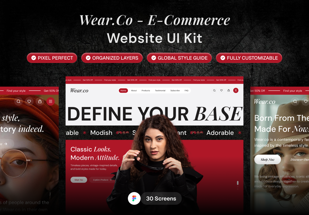 Wear.co - E-Commerce Website UI Kit - Ecommerce design asset by ui8
