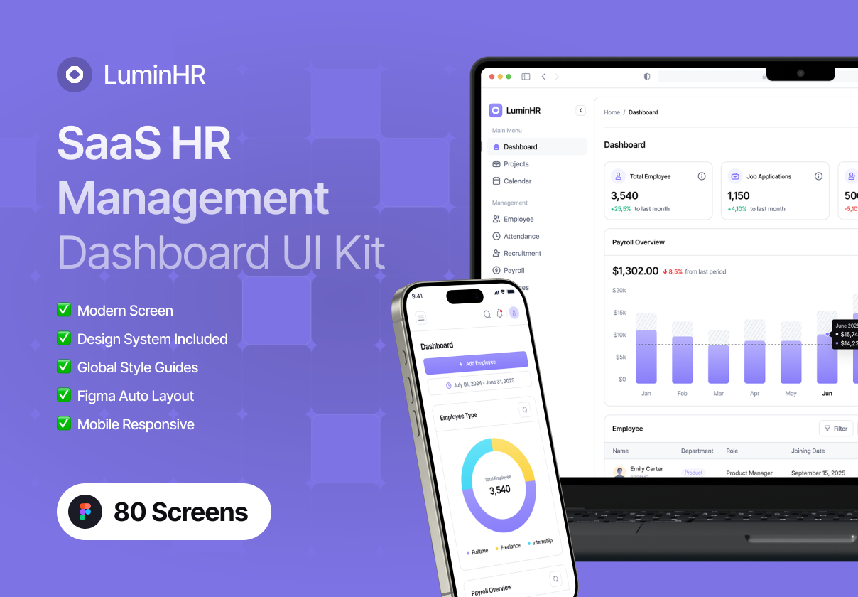 Lumin - HR Management Web App Dashboard UI Kit