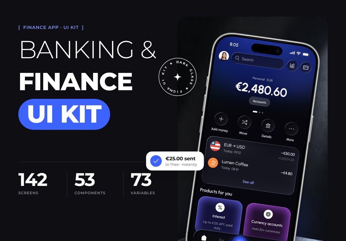 Growly - Premium Banking & Finance UI Kit - design asset by UI8