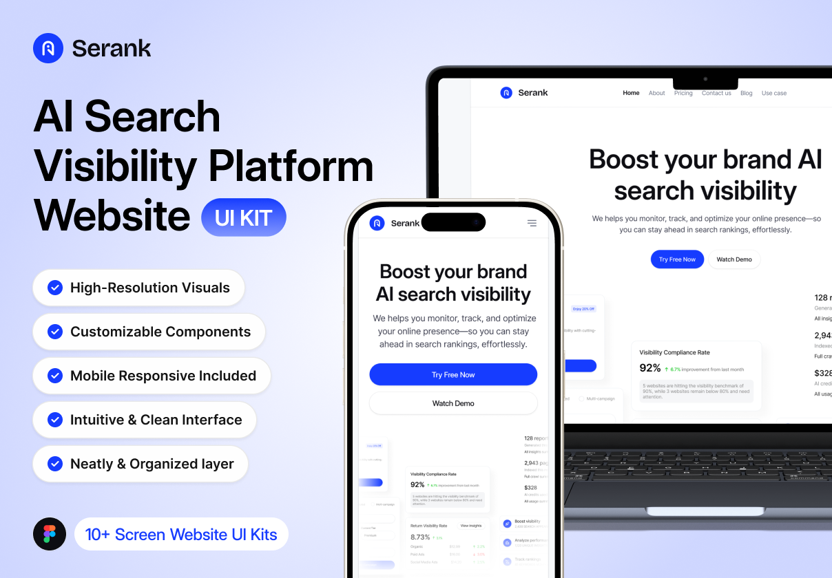 Serank - AI Search Visibility Platform Website KIT