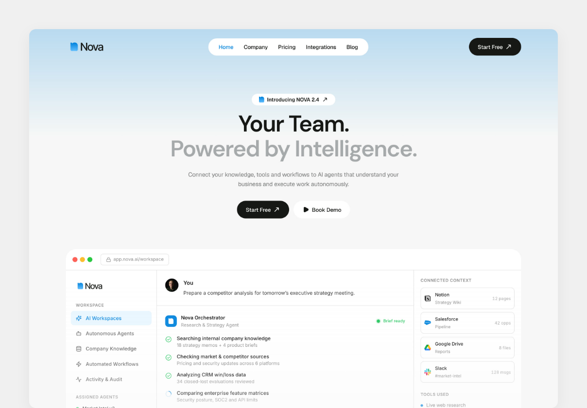 NovaOS – AI SaaS Template - SaaS design asset by ui8