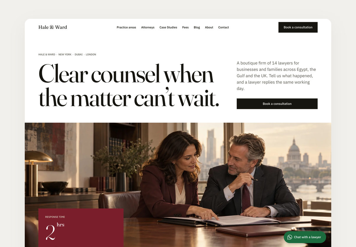 Hale and Ward Law Firm Website Template - design asset by UI8