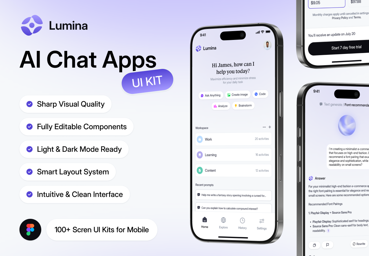 Lumina - AI Chat Apps UI KIT