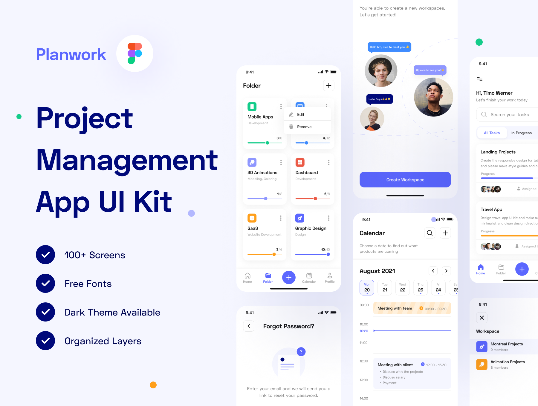 Planwork - Project Management App UI Kit