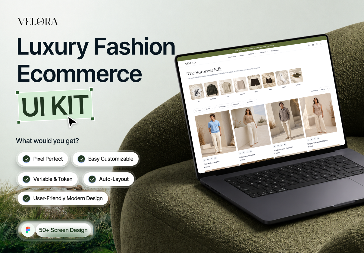 Velora - Fashion Ecommerce UI Kit - Ecommerce design asset by ui8