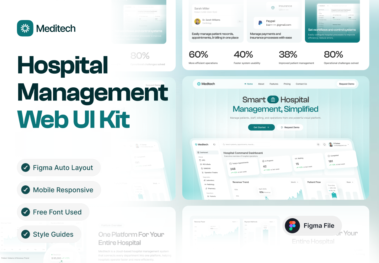 Meditech – Hospital Management Web UI Kit - Uncategorized design asset by ui8