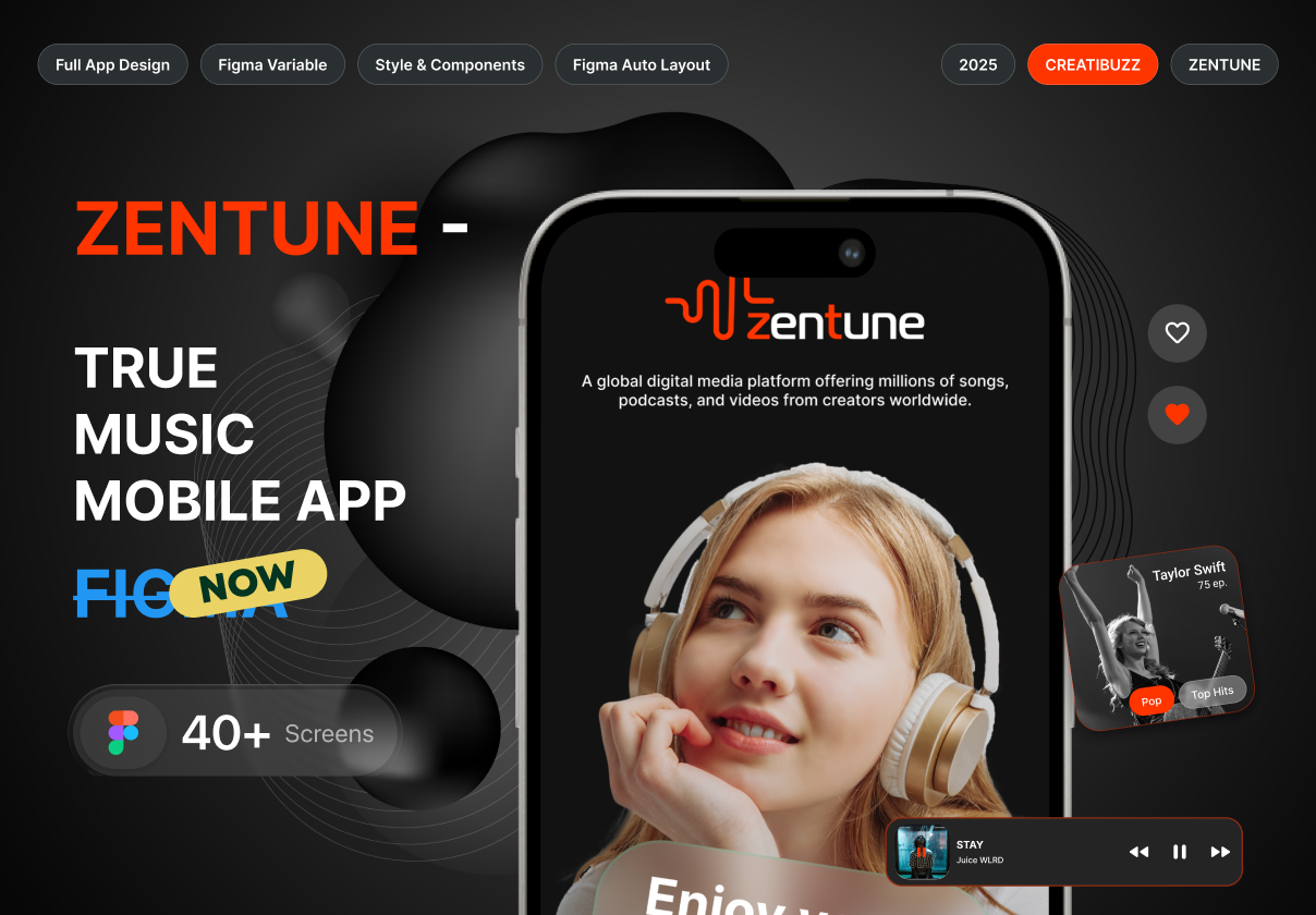 ZenTune – Music Streaming Mobile UI Kit