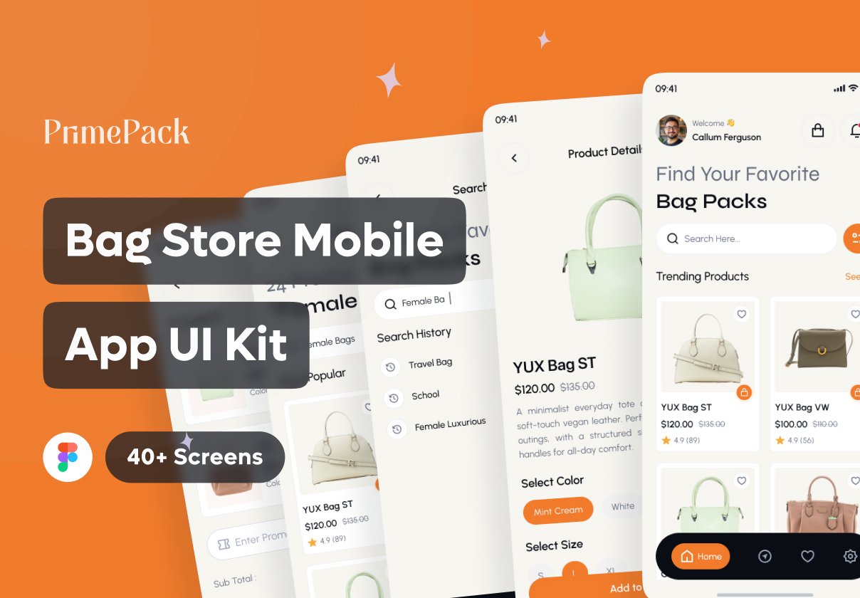PrimePack - Bag Store App UI Kit