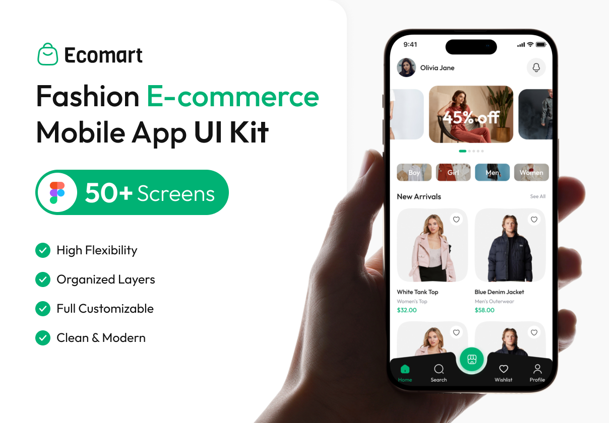 Ecomart - Fashion Ecommerce App UI Kit