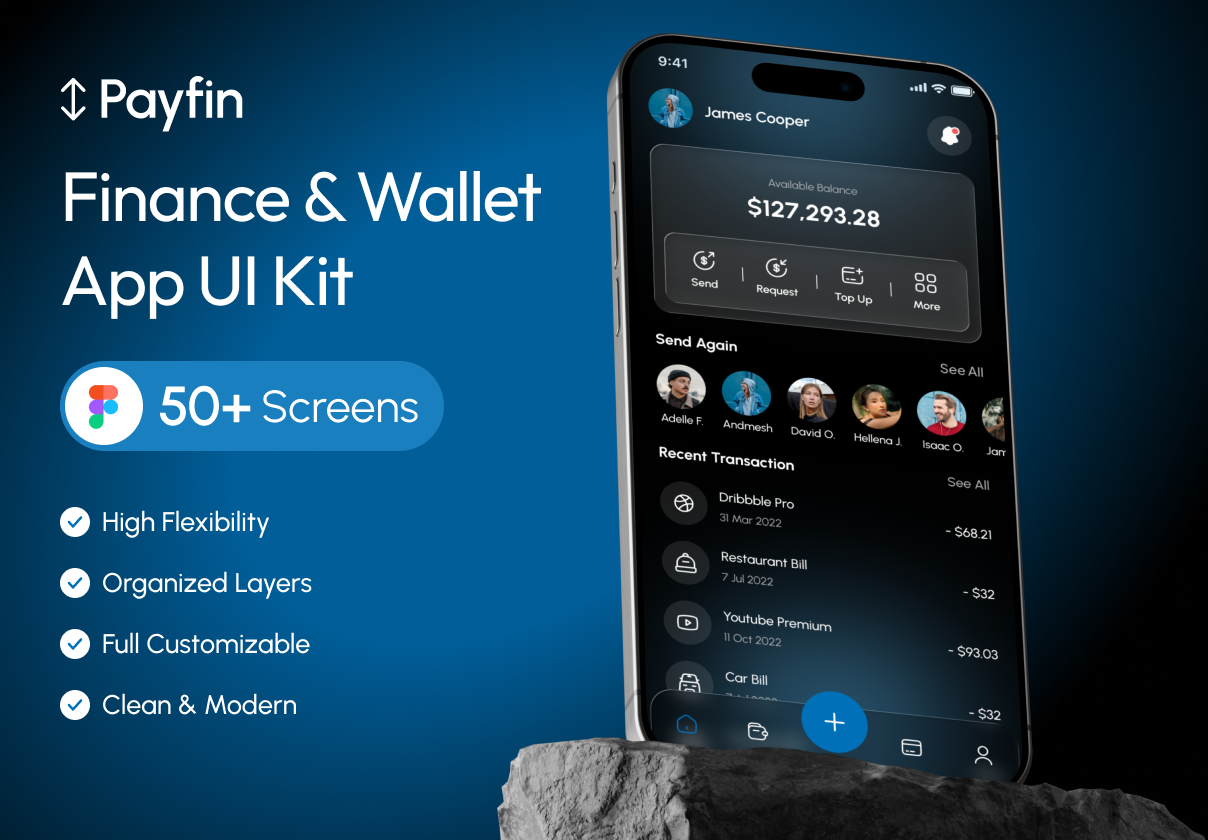 Payfin - Finance & Wallet App UI Kit