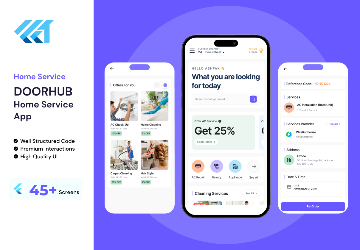 Door Hub - Home Service App Flutter UI