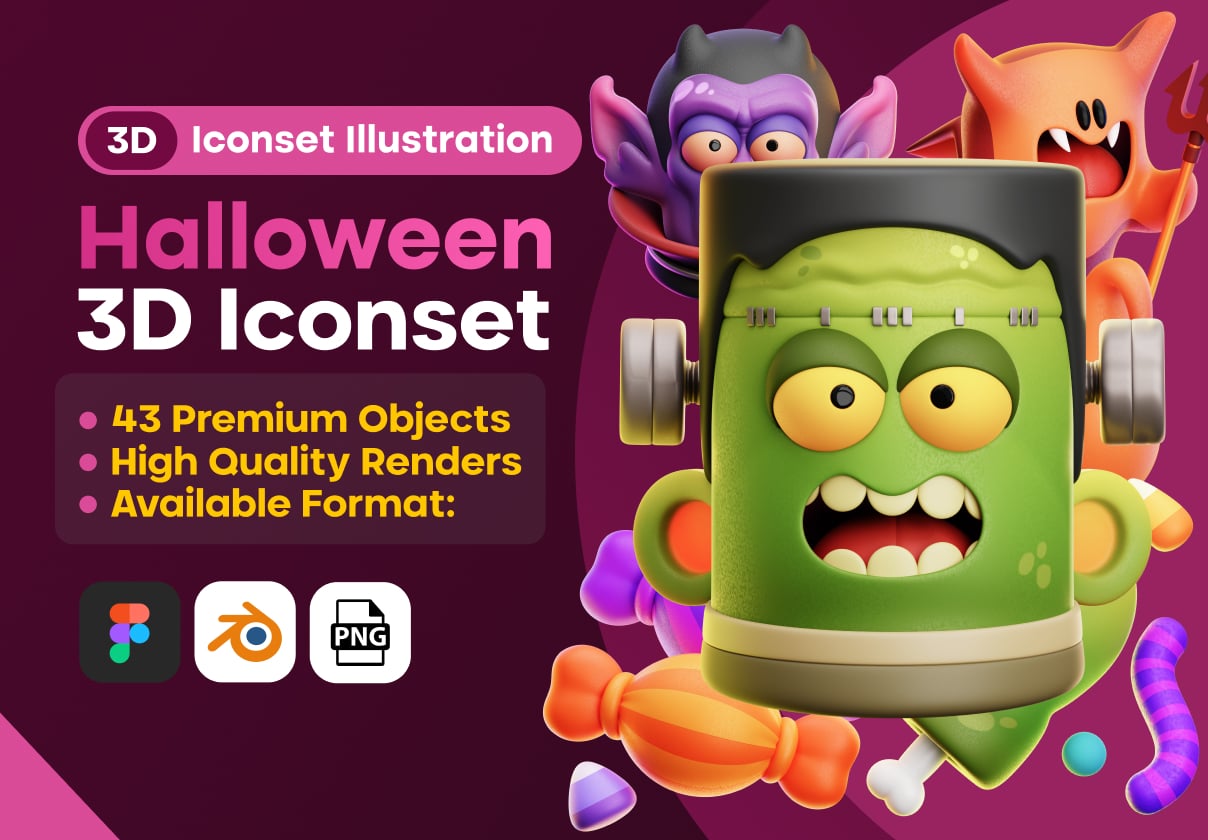 Halloween 3D Icons Illustraton - Uncategorized design asset by ui8