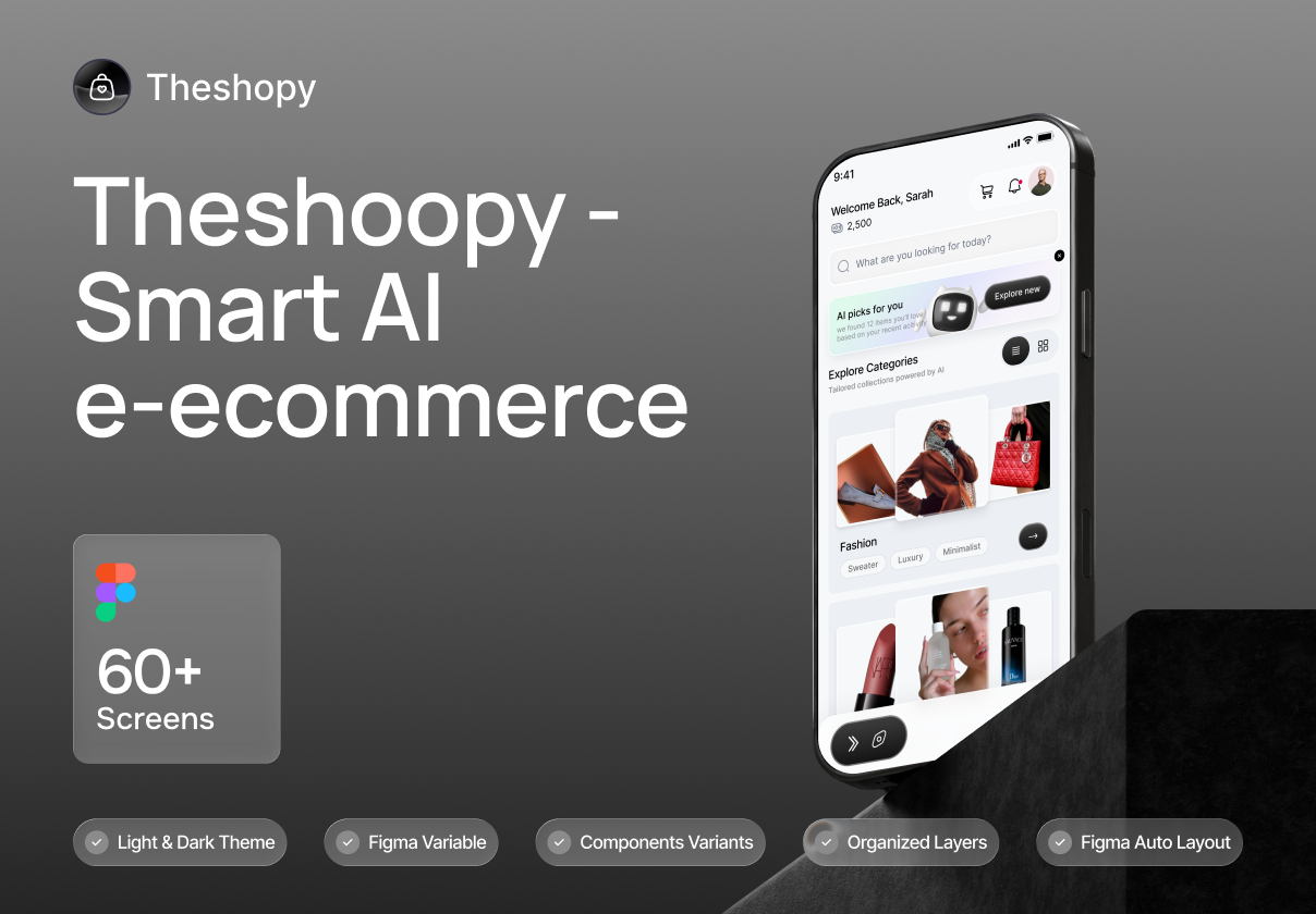 Theshopy – AI Ecommerce Mobile UI Kit - Ecommerce, Mobile design asset by ui8