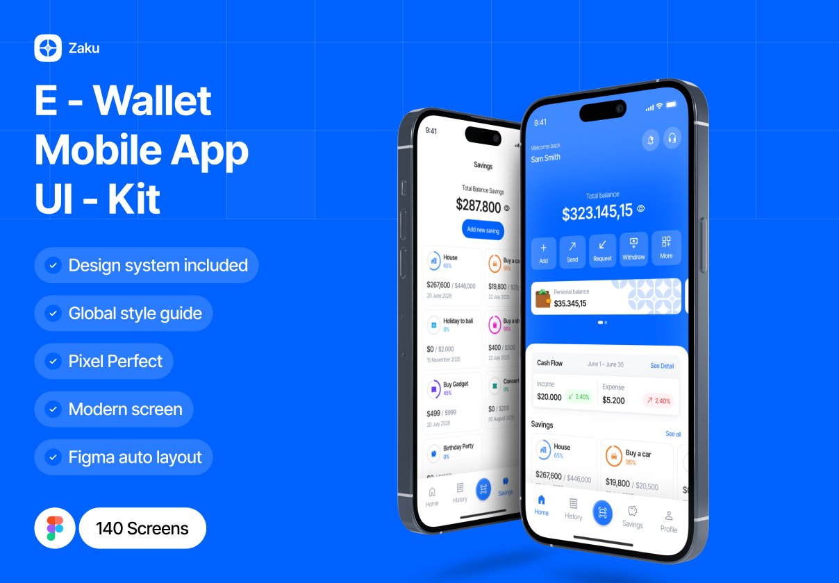 Zaku – E-Wallet Mobile App UI Kit