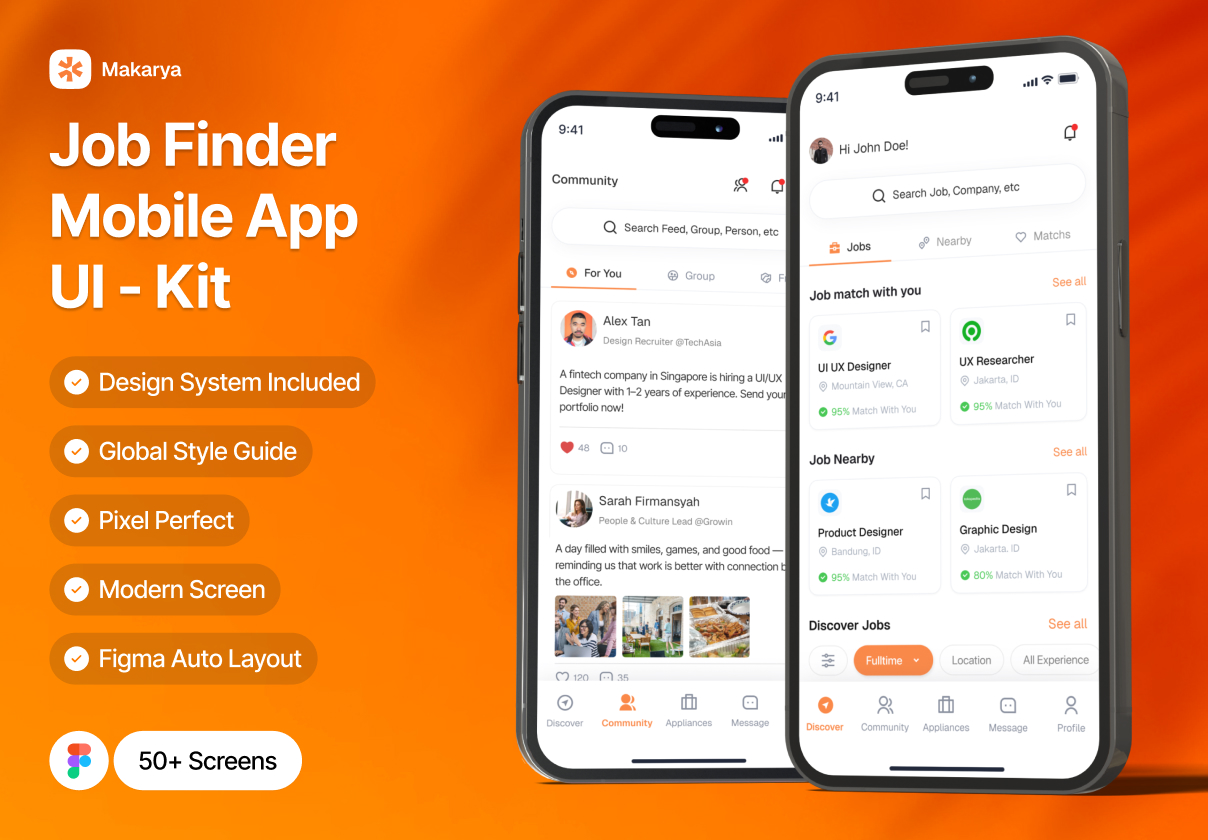 Makarya – Job Finder Mobile App UI Kit