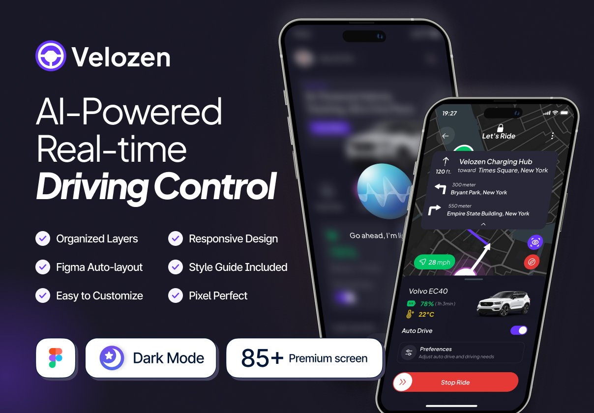 Velozen - A super app UI kit designed to assist your driving