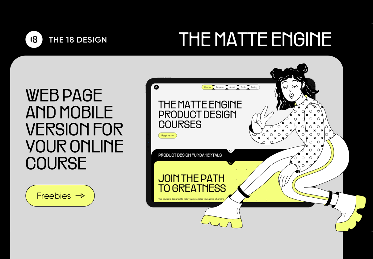 THE MATTE ENGINE (UI KIT) (Freebies) - design asset by UI8