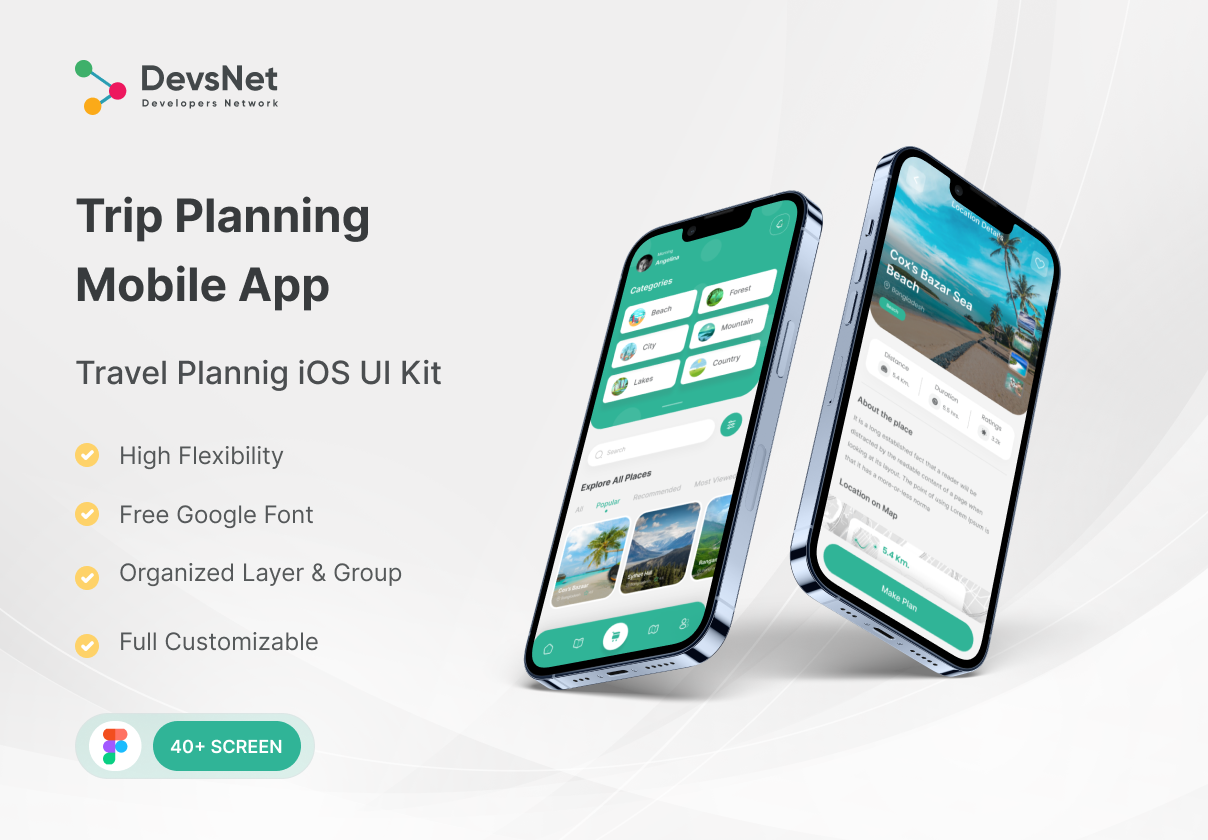 Booking App UI Kit - Mobile design asset by ui8