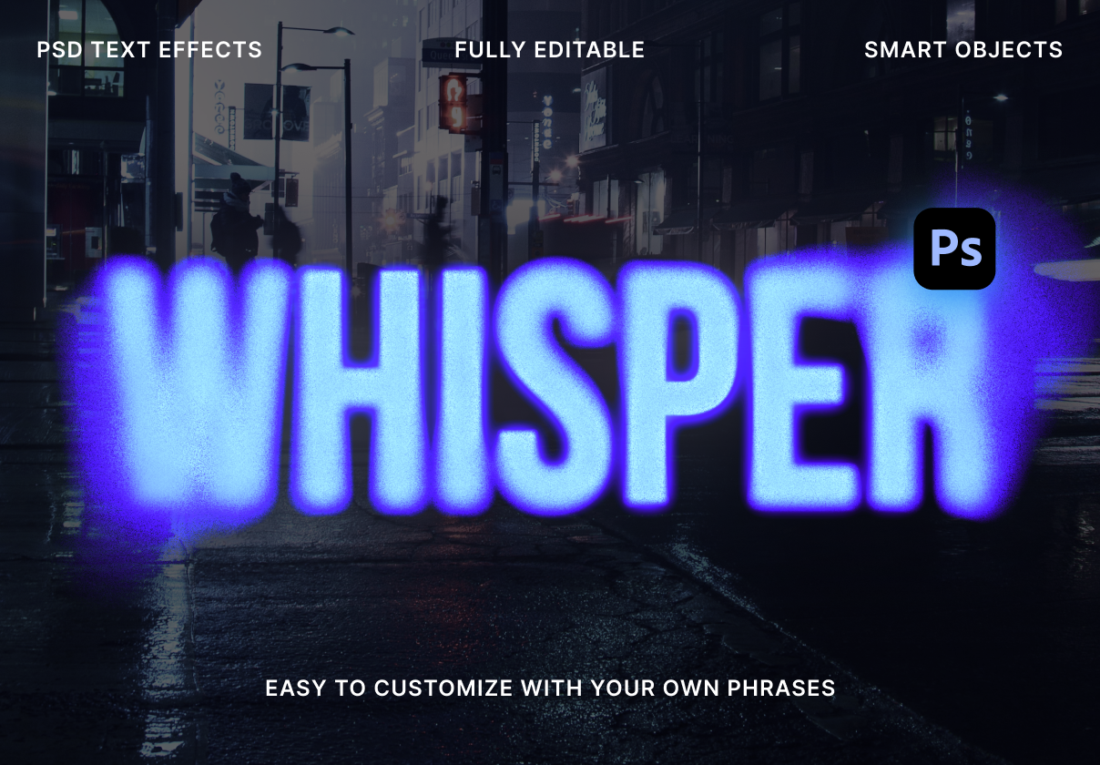 Whisper – Creative Text Effects - Portfolio, Agency design asset by ui8