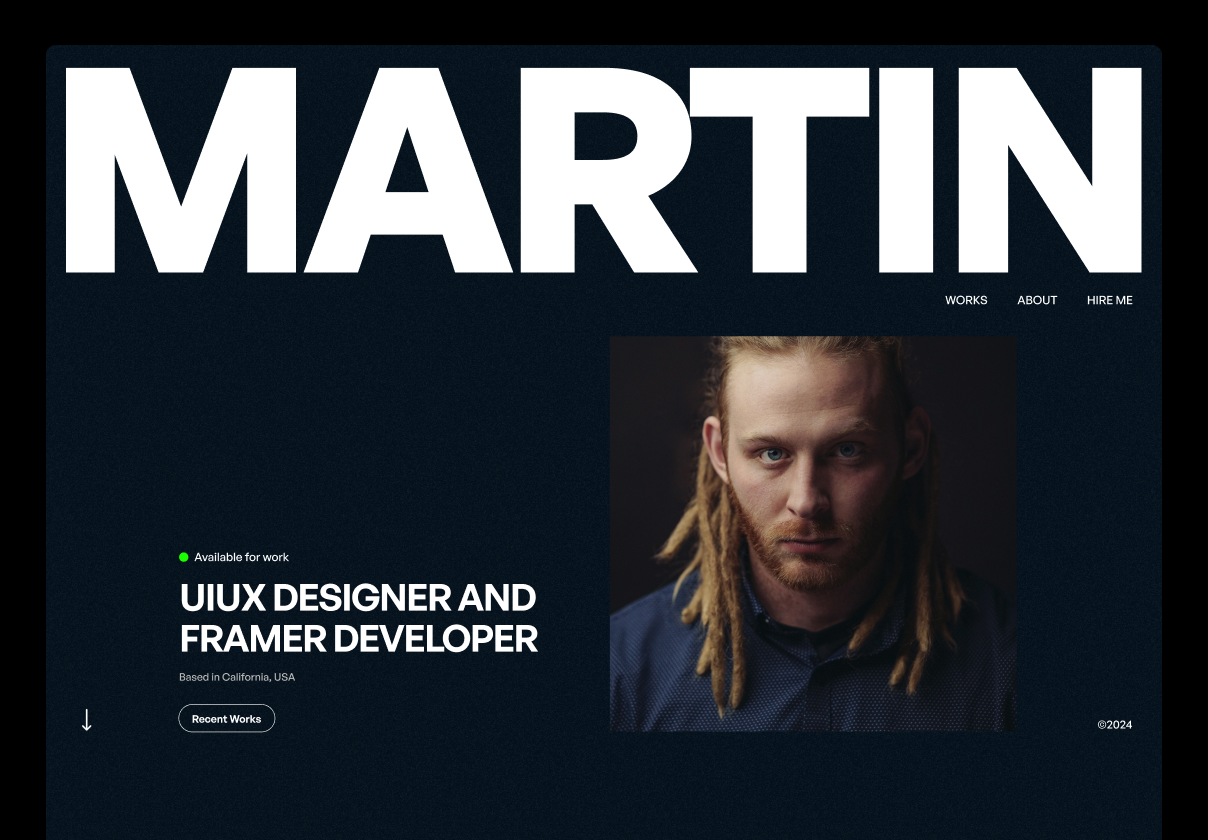 Martin Portfolio for Designer + Developer - Portfolio design asset by ui8