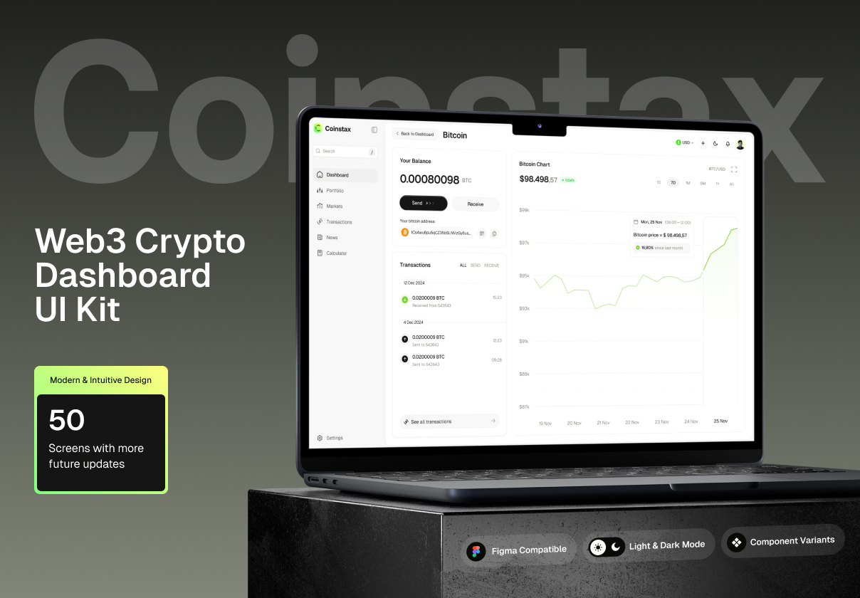 Coinstax - Web3 & Crypto Dashboard UI Kit