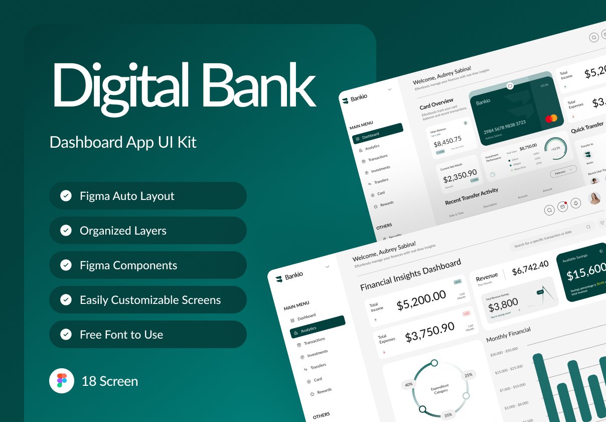 Digital Bank Dashboard Page
